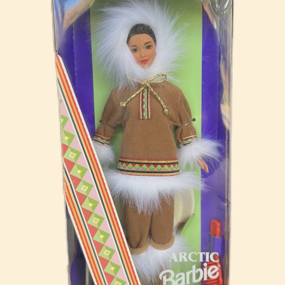 Collectible, vintage Barbie Arctic Adventure Doll in Brown and White